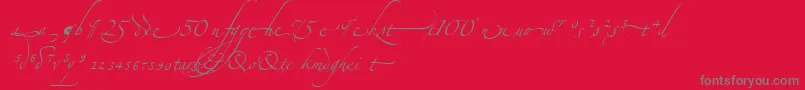 フォントAlexandraZeferinoOrnamental – 赤い背景に灰色の文字