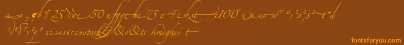 Шрифт AlexandraZeferinoOrnamental – оранжевые шрифты на коричневом фоне
