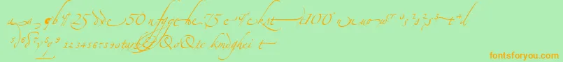 Шрифт AlexandraZeferinoOrnamental – оранжевые шрифты на зелёном фоне