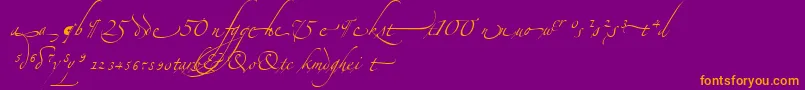 AlexandraZeferinoOrnamental-fontti – oranssit fontit violetilla taustalla