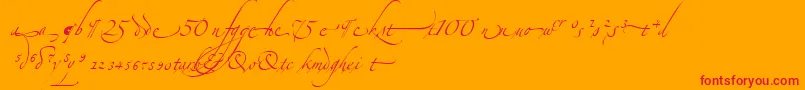 Czcionka AlexandraZeferinoOrnamental – czerwone czcionki na pomarańczowym tle