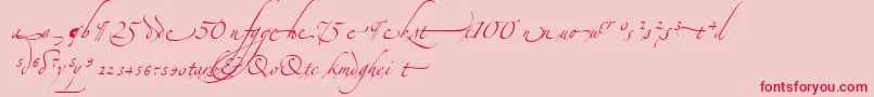 AlexandraZeferinoOrnamental-Schriftart – Rote Schriften auf rosa Hintergrund