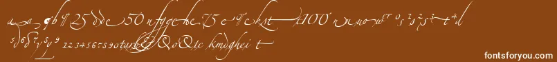 AlexandraZeferinoOrnamental-fontti – valkoiset fontit ruskealla taustalla