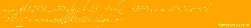AlexandraZeferinoOrnamental-fontti – keltaiset fontit oranssilla taustalla