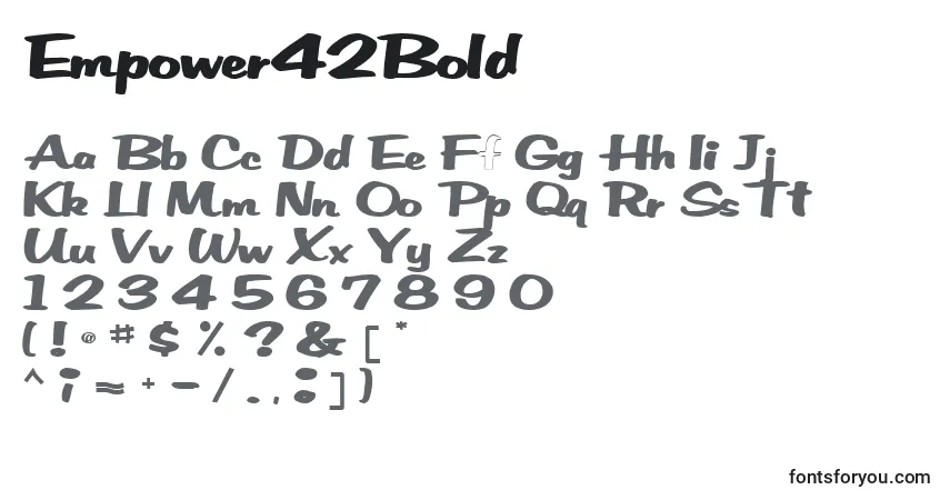 A fonte Empower42Bold – alfabeto, números, caracteres especiais
