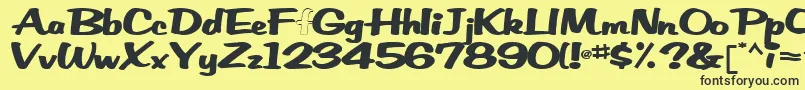 フォントEmpower42Bold – 黒い文字の黄色い背景