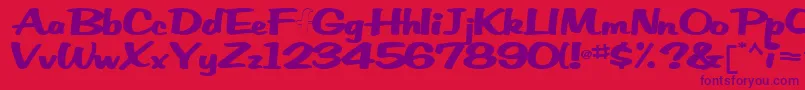 フォントEmpower42Bold – 赤い背景に紫のフォント