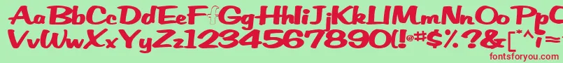 Empower42Bold Font – Red Fonts on Green Background
