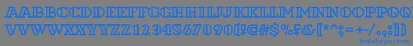 フォントDextoroutd – 灰色の背景に青い文字