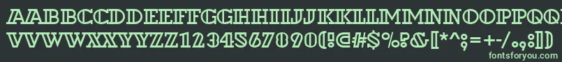 フォントDextoroutd – 黒い背景に緑の文字