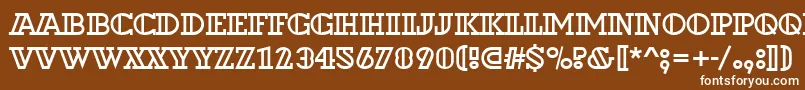 フォントDextoroutd – 茶色の背景に白い文字