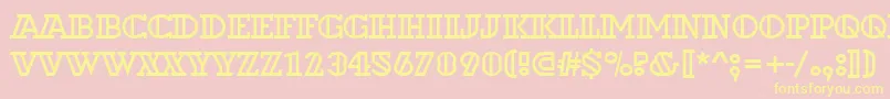 Dextoroutd Font – Yellow Fonts on Pink Background