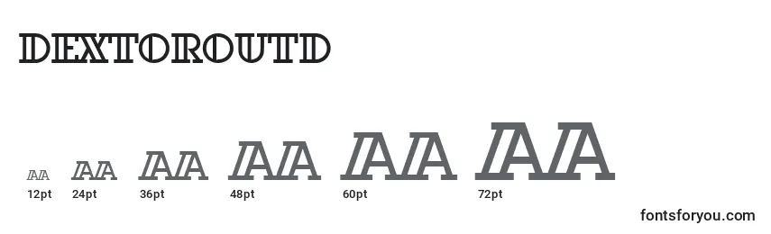 Размеры шрифта Dextoroutd