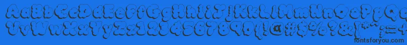 MckloudShadow Font – Black Fonts on Blue Background