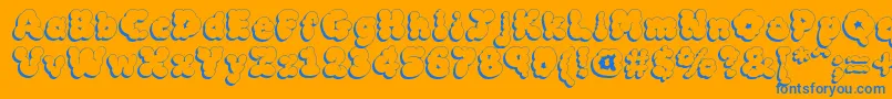 MckloudShadow Font – Blue Fonts on Orange Background