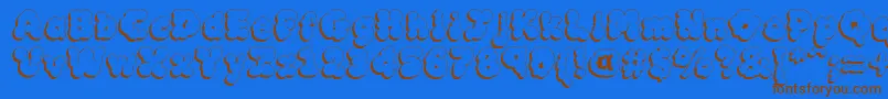 MckloudShadow Font – Brown Fonts on Blue Background