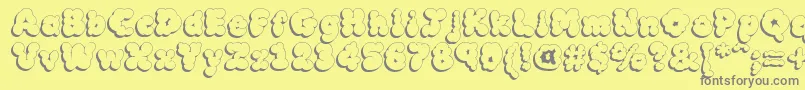 MckloudShadow Font – Gray Fonts on Yellow Background