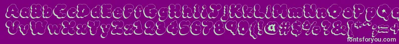 MckloudShadow Font – Green Fonts on Purple Background