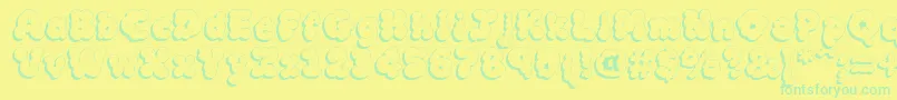 MckloudShadow-Schriftart – Grüne Schriften auf gelbem Hintergrund