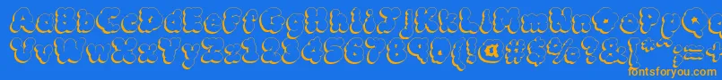 MckloudShadow Font – Orange Fonts on Blue Background