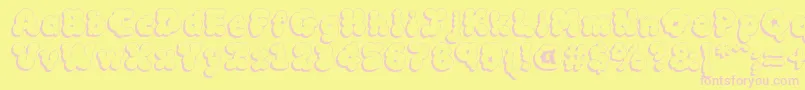 MckloudShadow-Schriftart – Rosa Schriften auf gelbem Hintergrund