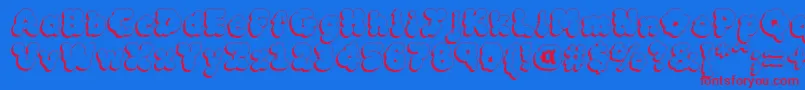 MckloudShadow Font – Red Fonts on Blue Background