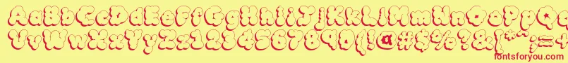 MckloudShadow Font – Red Fonts on Yellow Background