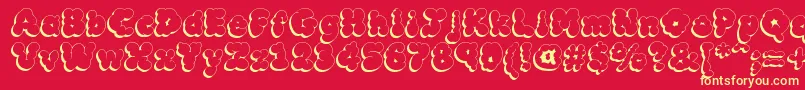 MckloudShadow Font – Yellow Fonts on Red Background