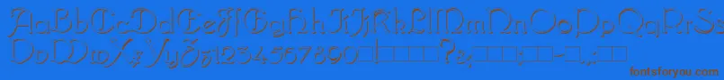 BridgnorthShadow Font – Brown Fonts on Blue Background