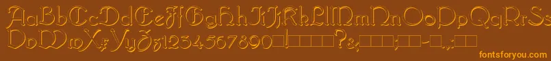 BridgnorthShadow Font – Orange Fonts on Brown Background