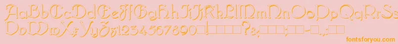 BridgnorthShadow-Schriftart – Orangefarbene Schriften auf rosa Hintergrund