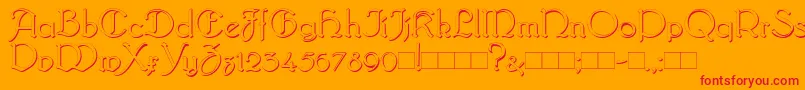 BridgnorthShadow Font – Red Fonts on Orange Background