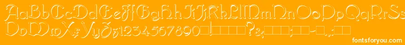 Saiba mais sobre a fonte BridgnorthShadow Fonte BridgnorthShadow – fontes brancas em um fundo laranja