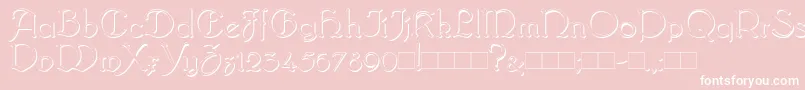 BridgnorthShadow-Schriftart – Weiße Schriften auf rosa Hintergrund