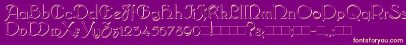 BridgnorthShadow Font – Yellow Fonts on Purple Background