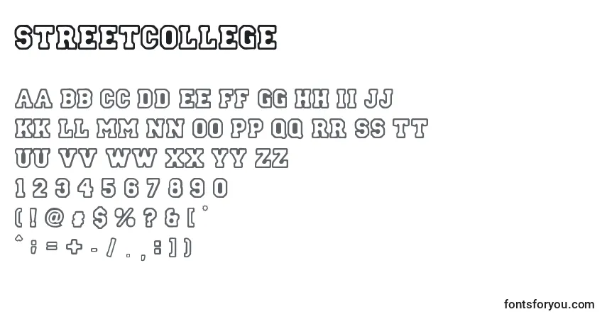 StreetCollege Font – alphabet, numbers, special characters