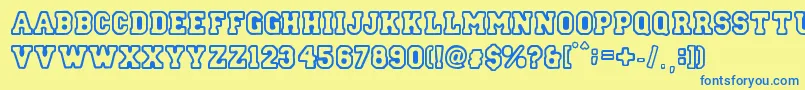 StreetCollege Font – Blue Fonts on Yellow Background