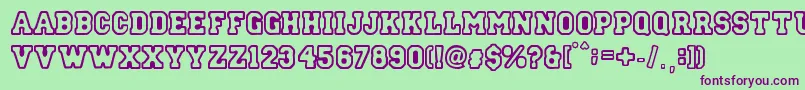 StreetCollege Font – Purple Fonts on Green Background