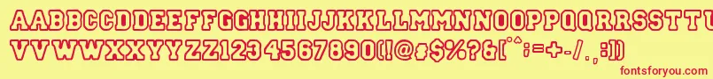 StreetCollege Font – Red Fonts on Yellow Background