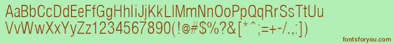 ArenacondensedlightRegular Font – Brown Fonts on Green Background