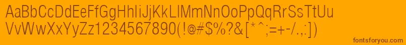 ArenacondensedlightRegular Font – Brown Fonts on Orange Background