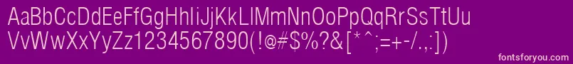 ArenacondensedlightRegular Font – Pink Fonts on Purple Background