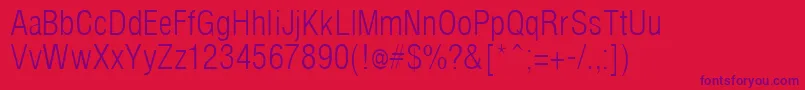 ArenacondensedlightRegular Font – Purple Fonts on Red Background