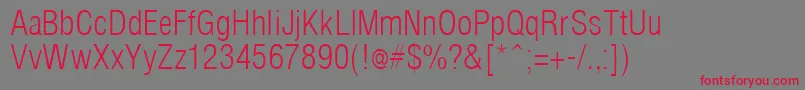 ArenacondensedlightRegular Font – Red Fonts on Gray Background