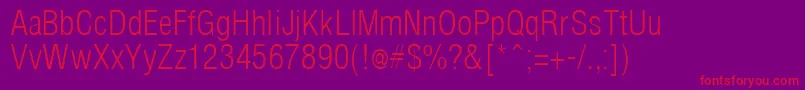 ArenacondensedlightRegular Font – Red Fonts on Purple Background