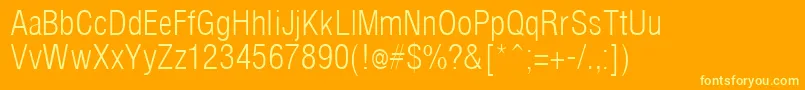 ArenacondensedlightRegular Font – Yellow Fonts on Orange Background