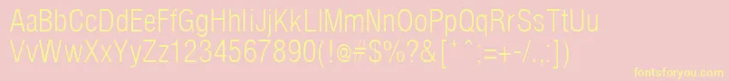 ArenacondensedlightRegular Font – Yellow Fonts on Pink Background