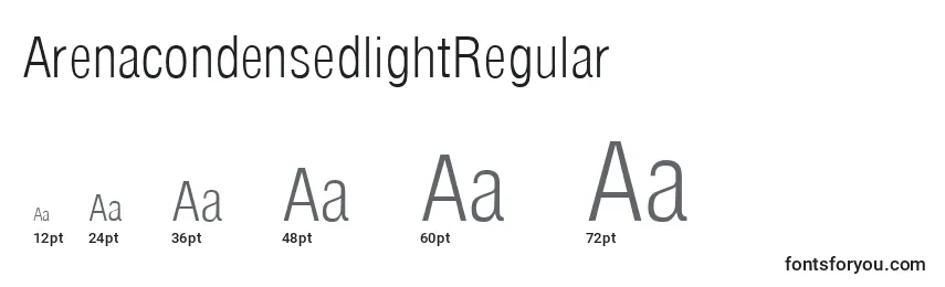 ArenacondensedlightRegular Font Sizes