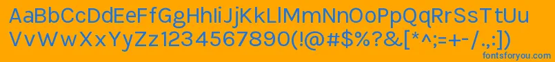 フォントTikusputihRegular – オレンジの背景に青い文字