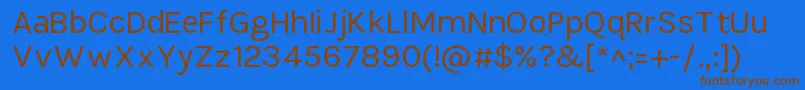 フォントTikusputihRegular – 茶色の文字が青い背景にあります。